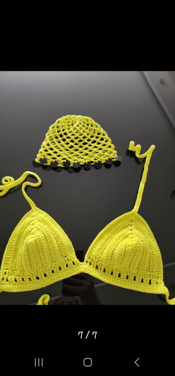 Sarı Örgü İpli Kadın Bikini Takımı - Görsel 3