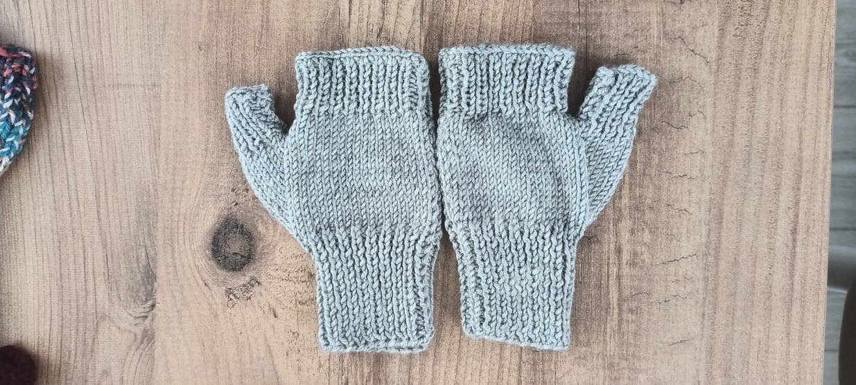 Bordo krem Örgü Kadın Eldiven - Görsel 2