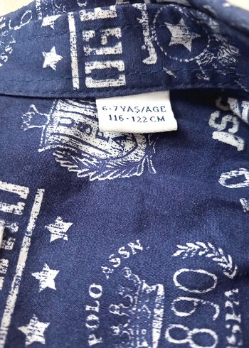 Lacivert Baskılı Erkek Çocuk Gömlek - Görsel 2