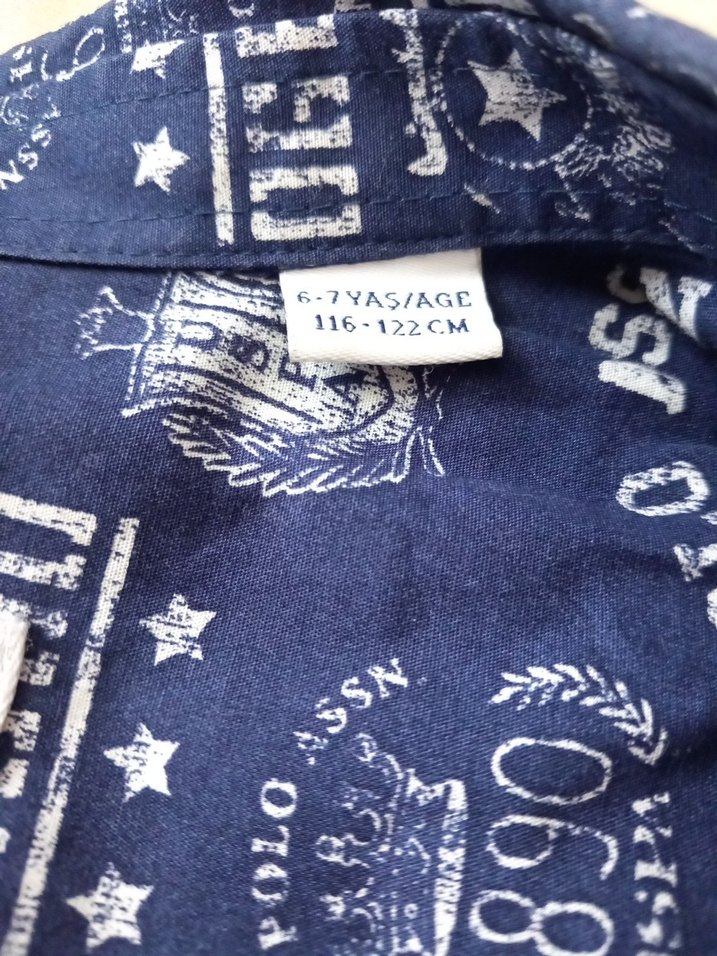 Lacivert Baskılı Erkek Çocuk Gömlek - Görsel 2