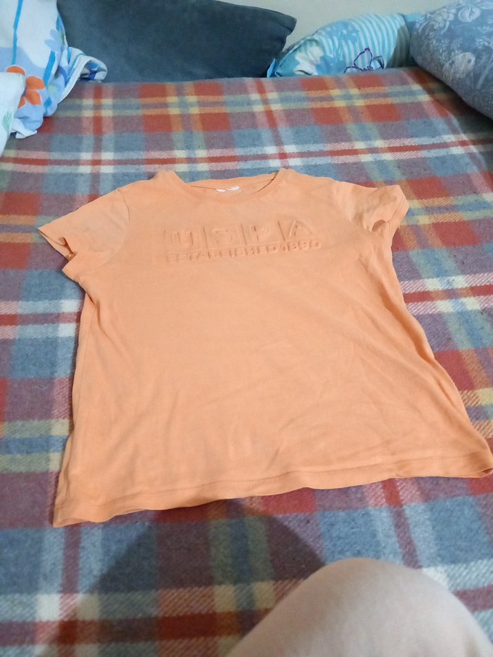 erkek Çocuk turuncu  Keten Kısa Kollu Tişört - Görsel 3