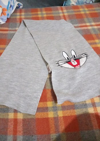 Gri Nakışlı Çocuk Bere ve Atkı Seti - Görsel 5