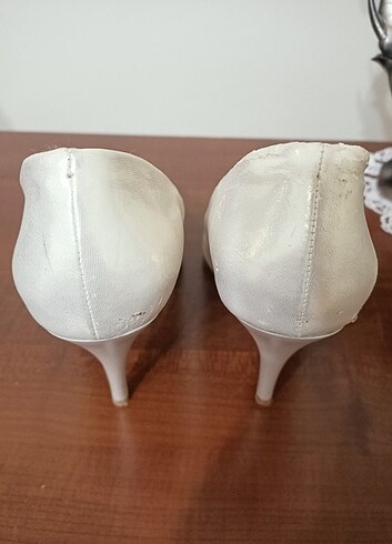 39 Beden beyaz Renk 39 no inci rengi topuklu ayakkabı