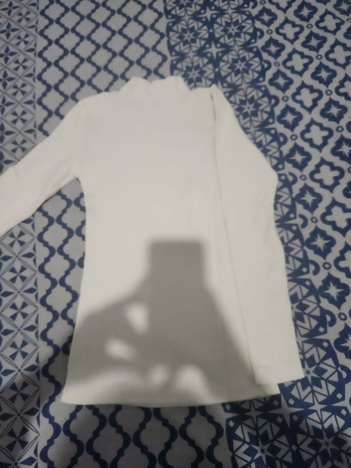 Kırık Beyaz Uzun Kollu Boğazlı Kadın Kazak - Görsel 4