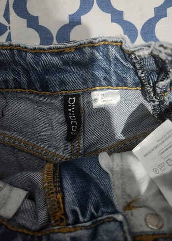 Kadın Mavi Bol Kesim Mini Denim Şort - Görsel 3