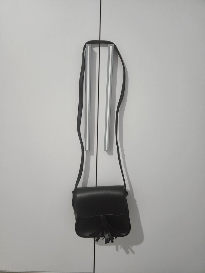 Siyah Deri Püsküllü Kadın Çanta - Görsel 3