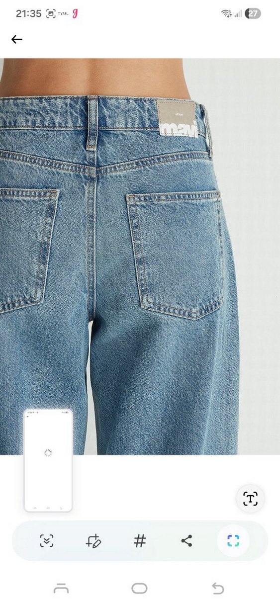 Leila Real Mavi Yüksek Bel Baggy Jean - Görsel 5