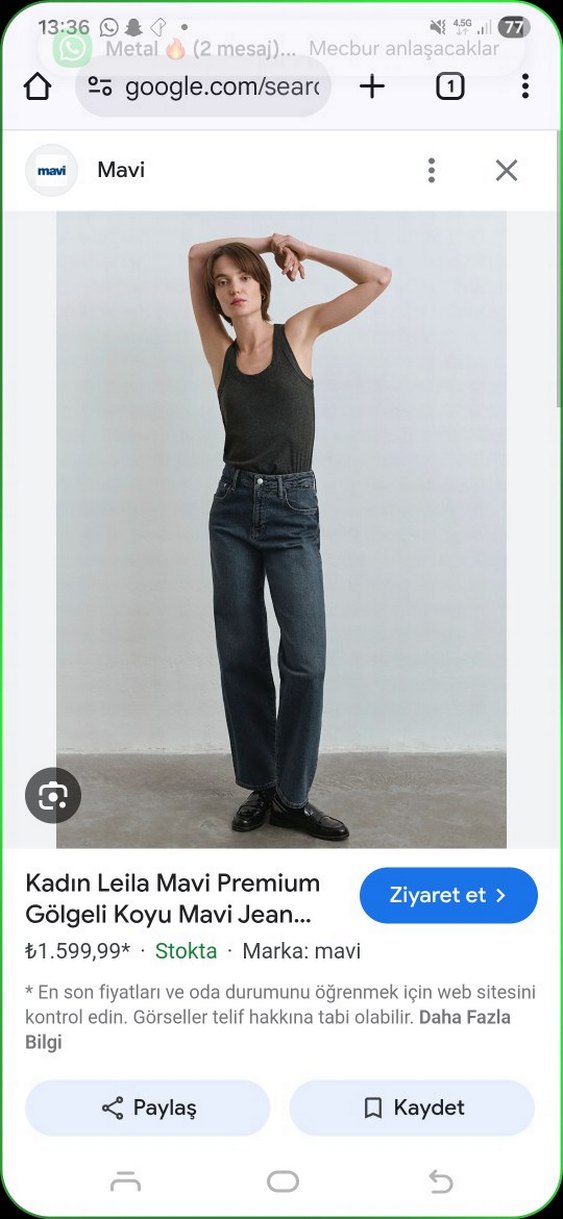 Leila Mavi Premium Koyu Mavi Jean Pantolon - Görsel 3