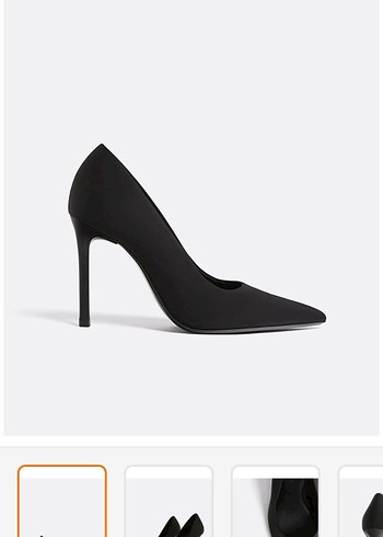 Siyah Minimalist Stiletto Topuklu Kadın Ayakkabı - Görsel 2