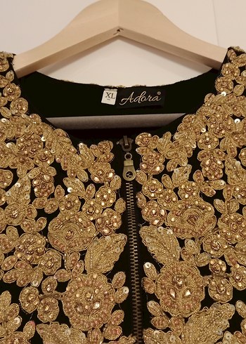 önü fermuarlı resimdeki gibi abiye dar beden - Görsel 2