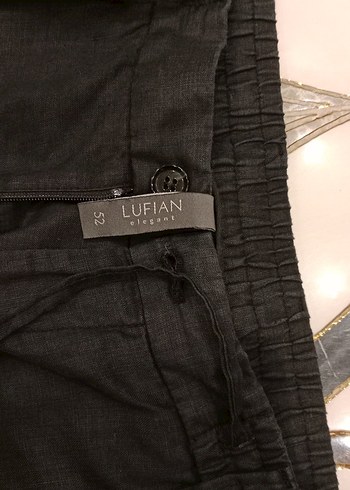 Lufian erkek Siyah Keten Salaş bağcıklı Pantolon