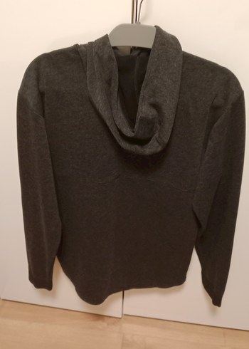 unisex antrasit kapüşonlu sweatshirt - Görsel 3