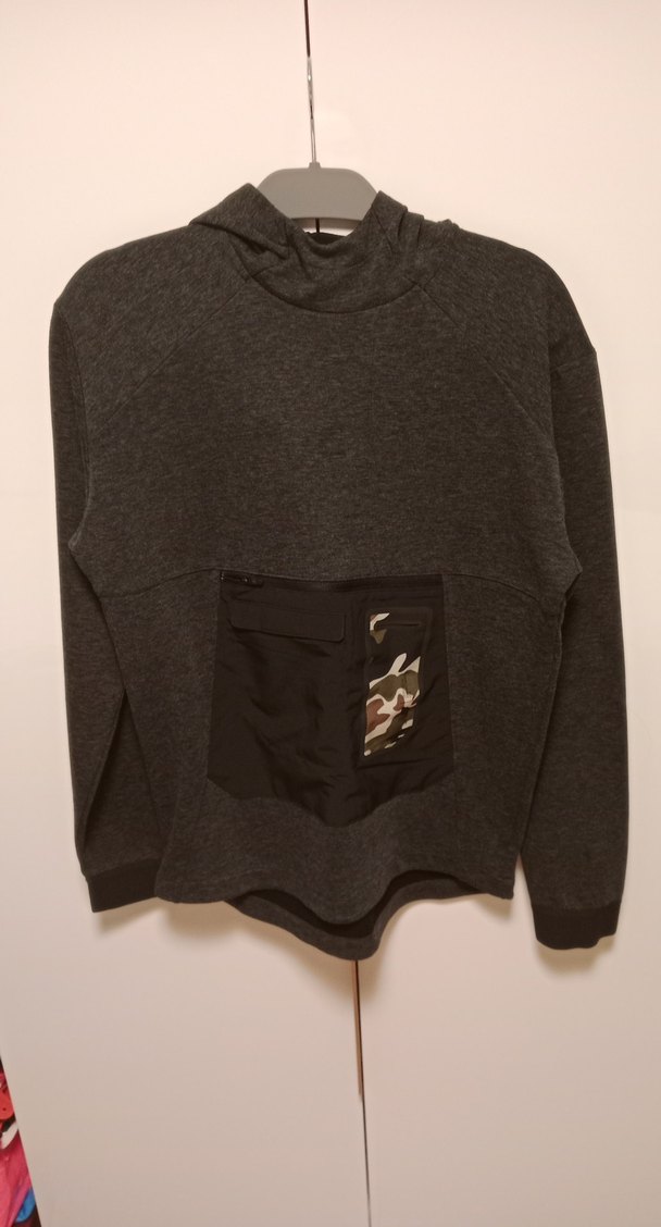 unisex antrasit kapüşonlu sweatshirt - Görsel 2