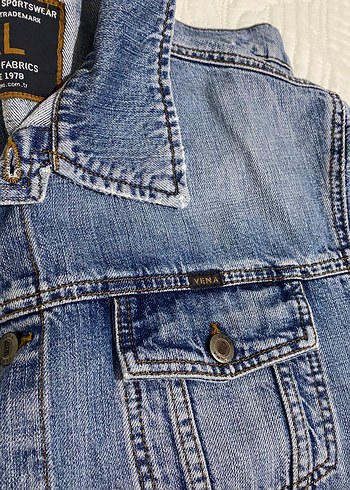 xl Beden mavi Renk Vena denim kot ceket