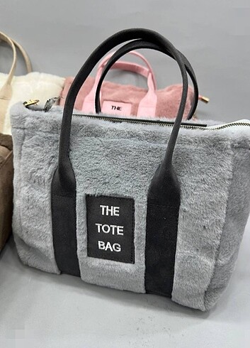 Krem Peluş Tote Bag Çantalar ?