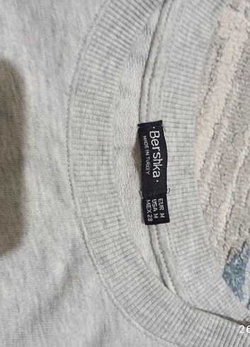 s Beden gri Renk Bershka crop