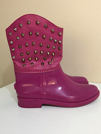 Shoe Tek Shoe tek pembe zımbalı çizme 