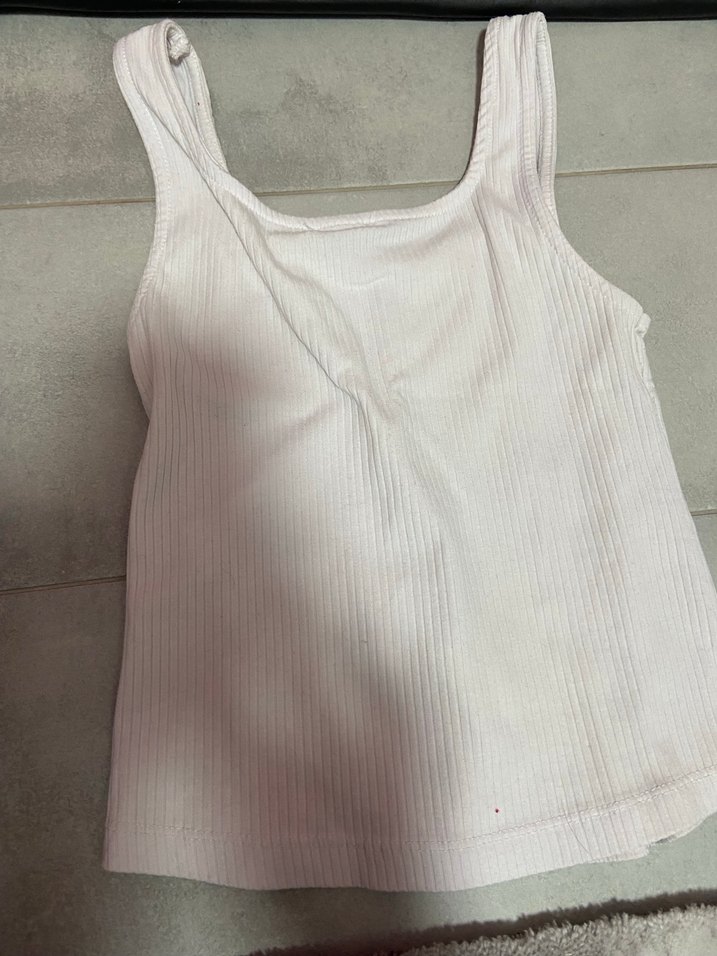 Beyaz Kadın Kolsuz Fitilli Atlet - Görsel 2