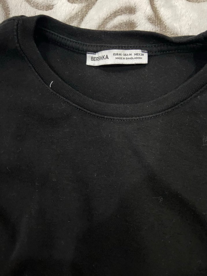 Bershka Siyah Uzun Kollu Basic Kadın Tişört - Görsel 2