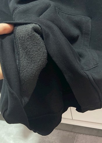 l Beden Siyah Kapüşonlu Kadın Sweatshirt