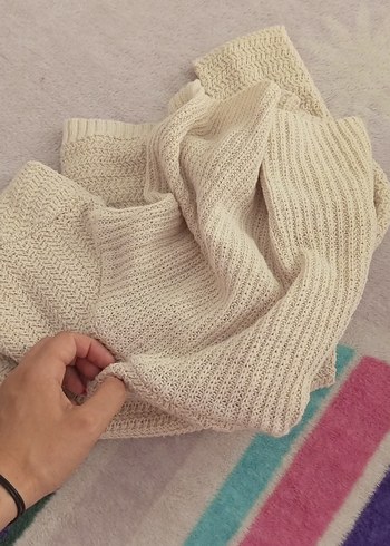 m Beden Bej Bohem Tarzı Balıkçı Yaka Örgü Kazak