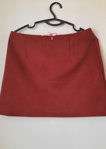 Bordo Süet Mini Etek