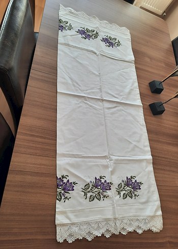 İşlemeli Mor Çiçekli yastık kılıfı - Görsel 2