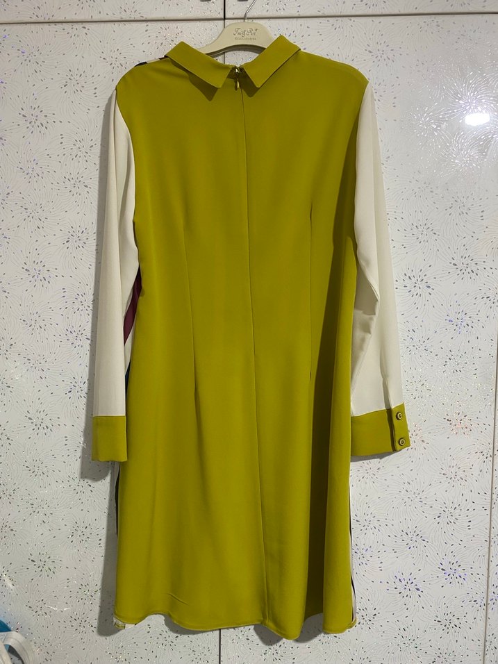 Çizgili, Pilili, Uzun Kollu Kadın Tunik - Görsel 2