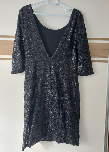 Siyah payetli Abiye Elbise - Görsel 3