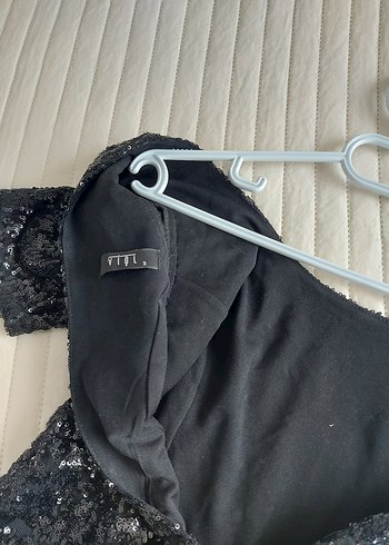 Siyah payetli Abiye Elbise - Görsel 4