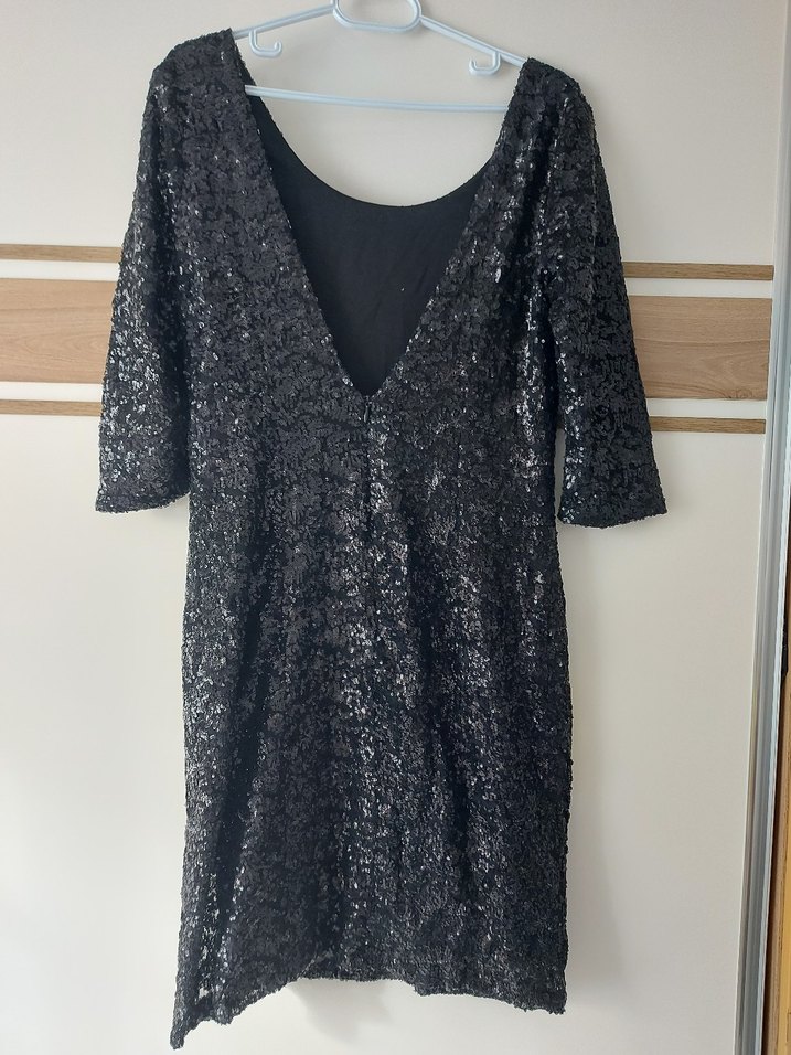 Siyah payetli Abiye Elbise - Görsel 3