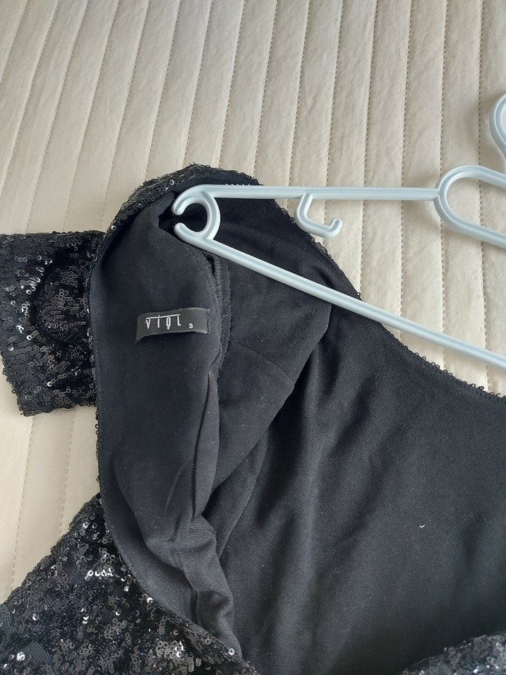 Siyah payetli Abiye Elbise - Görsel 4