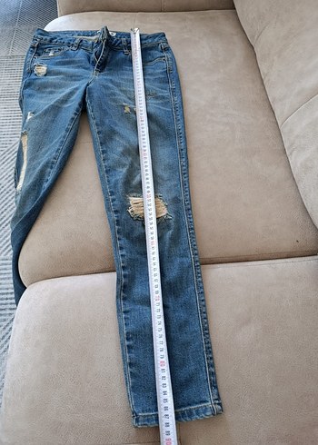 Kadın Mavi Bol Kesim Denim Pantolon - Görsel 2