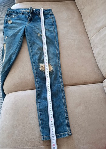 Kadın Mavi Bol Kesim Denim Pantolon - Görsel 3