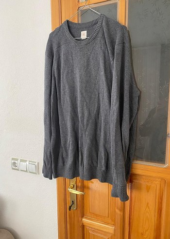 Gri Erkek Uzun Kollu Kazak - Görsel 2