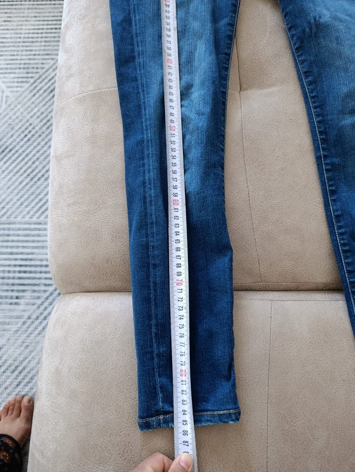 Kadın mavi Denim Midi Kot Pantolon - Görsel 4