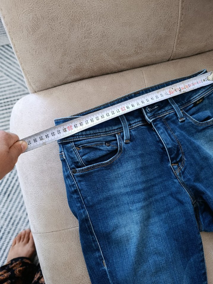 Kadın mavi Denim Midi Kot Pantolon - Görsel 3