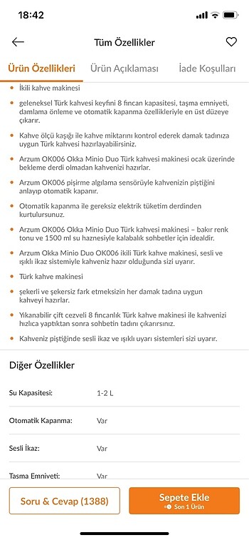 Arzum Arzum minio duo kahve makinesi