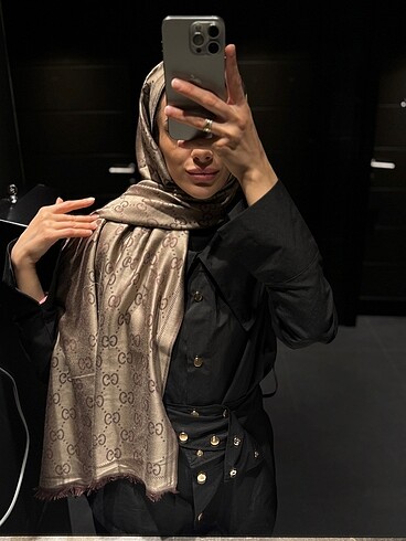  Beden kahverengi Renk Gucci kaşmir ipek