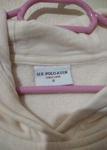 USPA Beyaz Kadın Kapüşonlu Sweatshirt - Görsel 3