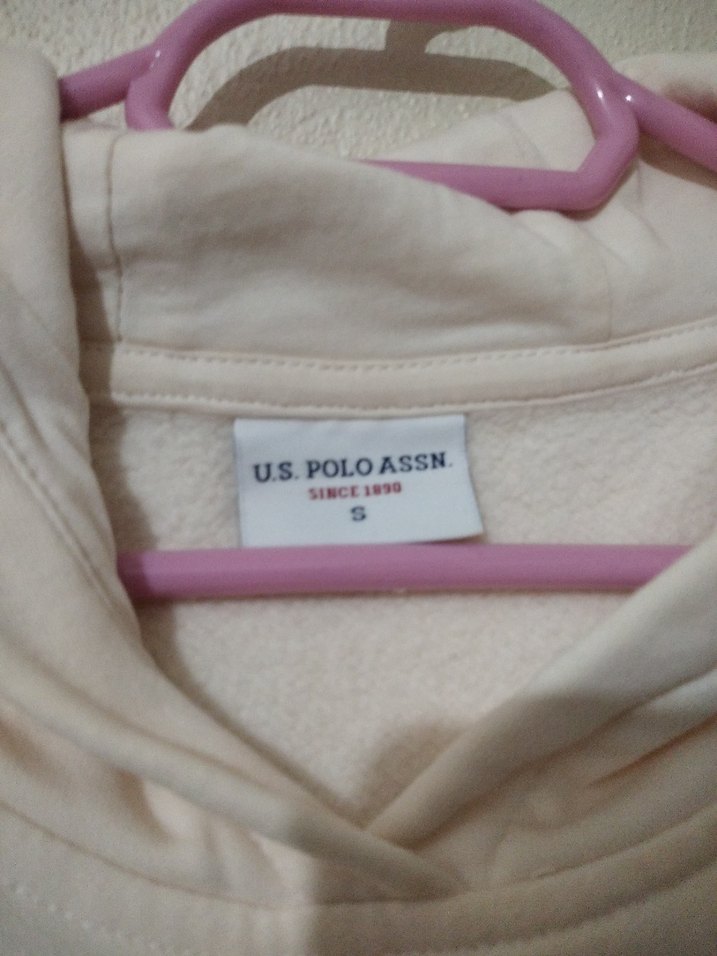 USPA Beyaz Kadın Kapüşonlu Sweatshirt - Görsel 3