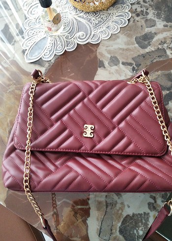 Bordo Zincir Detaylı PİERRE CARDİN COK AZ KULLANİLDİ - Görsel 3