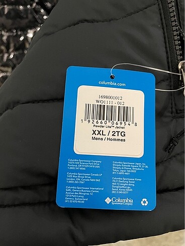xxl Beden siyah Renk Columbia sıfır erkek montu