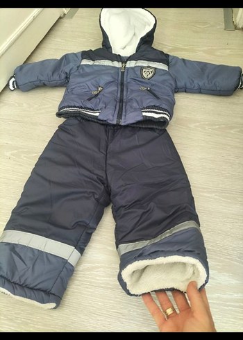 3 Yaş Beden erkek bebek içi yünlü mont takim