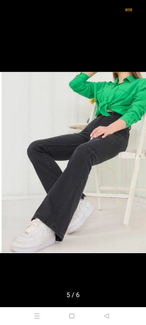 bol paça kadın kot pantolon - Görsel 5