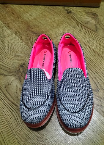 Örgü Detaylı Pembe Kadın Dolgu Topuk Spor Ayakkabı - Görsel 2