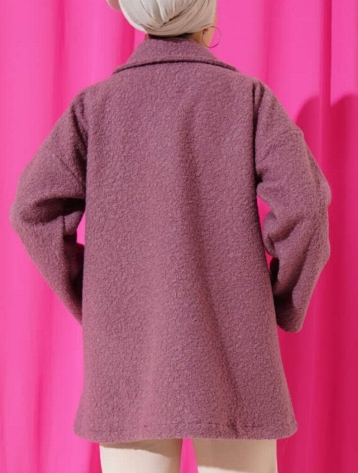 Düğmeli buklet kaban - Görsel 3