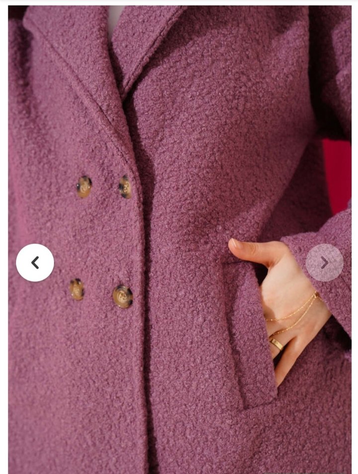 Düğmeli buklet kaban - Görsel 4