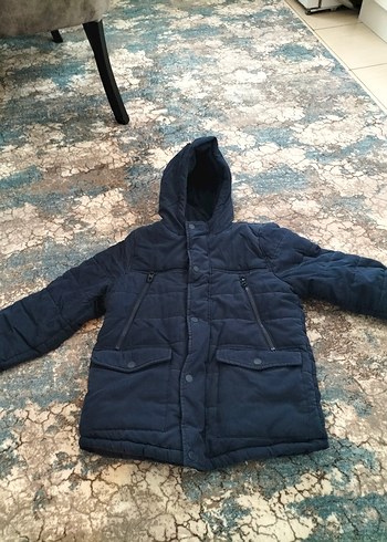 Erkek Çocuk Lacivert Kapüşonlu Kışlık Mont - Görsel 2