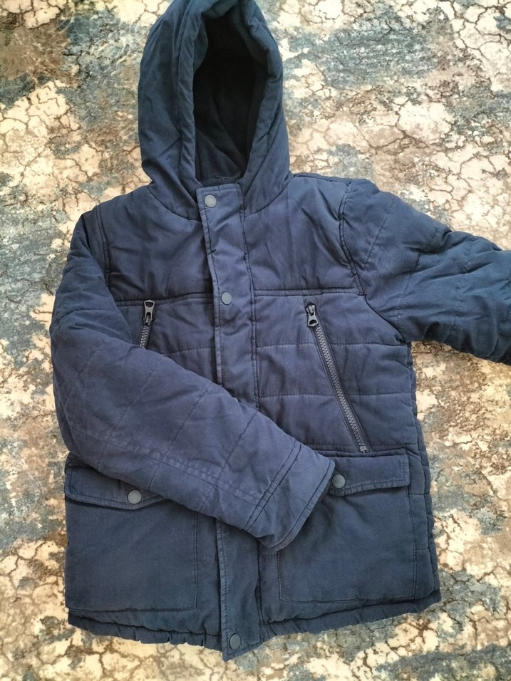 Erkek Çocuk Lacivert Kapüşonlu Kışlık Mont - Görsel 4